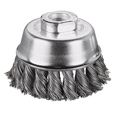 Wolfcraft Gevlochten RVS Komborstel (65 mm, M14): Grondige reiniging voor een ijzersterke EPDM-hechting